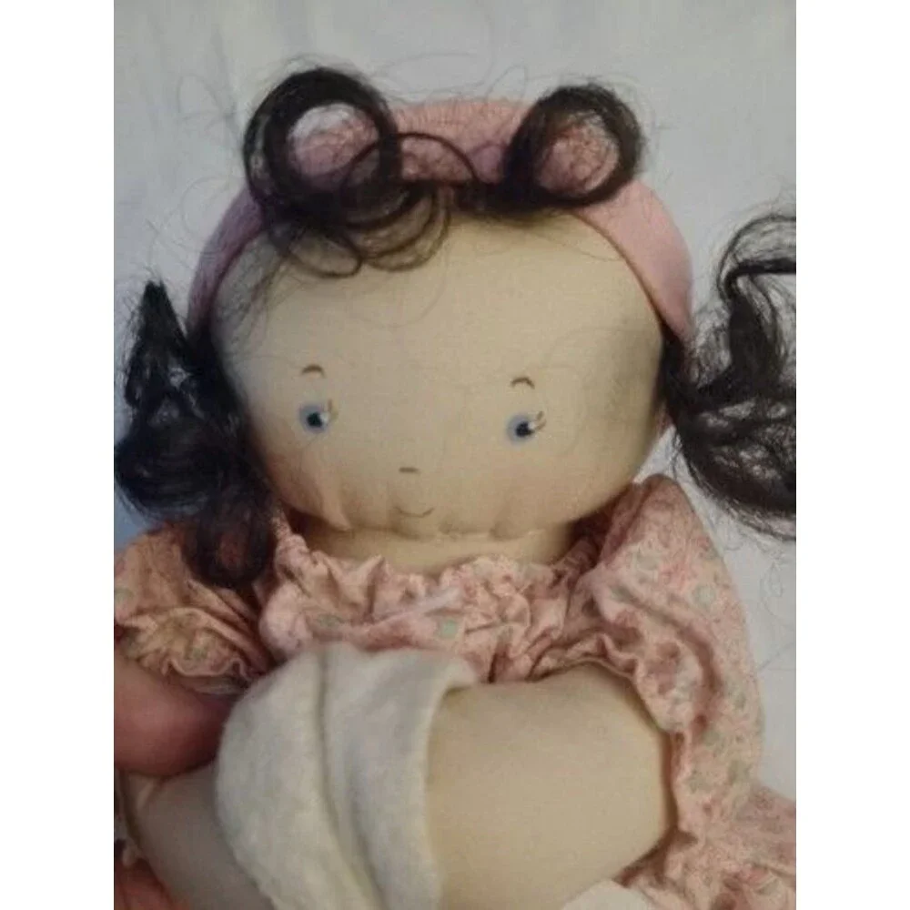 NWT Jan Shackelford Cloth Doll Sucking Thumb Pink Dress Young’un Vintage 1991